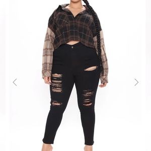COPY - Fashion nova black distressed skinny jeans
